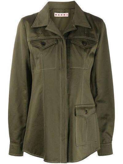 Marni приталенная куртка с контрастной строчкой CAMA0277A0TCY42