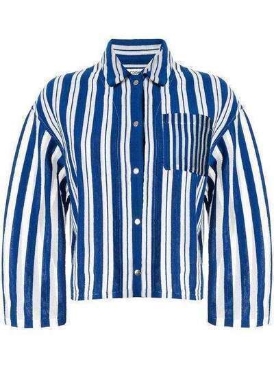 Coohem striped knit shirt jacket 10202017