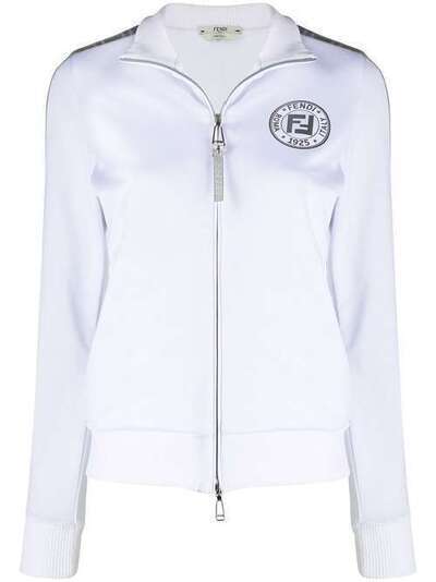Fendi куртка на молнии с эффектом металлик и логотипом FF FAF069AB7F