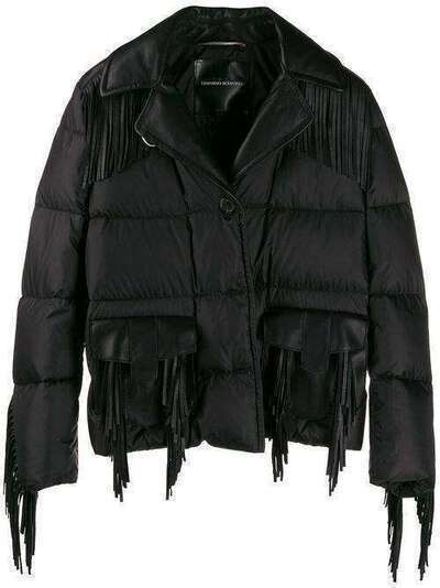Ermanno Scervino leather fringe puffer jacket D350A307IGH
