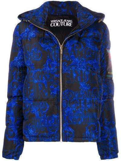 Versace Jeans Couture пуховик с капюшоном и принтом Baroque E5HUB985UDM409