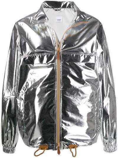 Burberry куртка на молнии с эффектом металлик 4558943