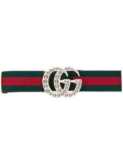 Gucci ремень в полоску Web с логотипом GG 550111HGWOT