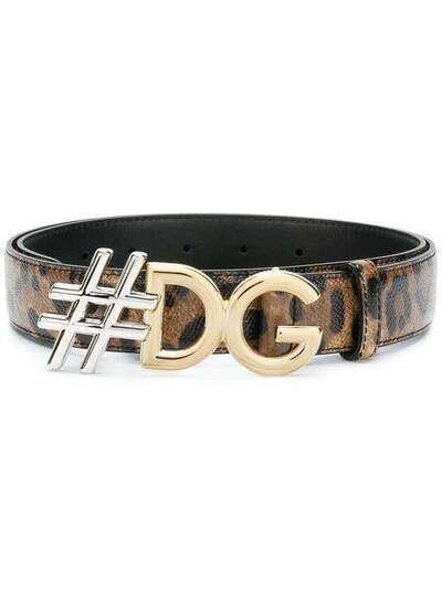 Dolce & Gabbana ремень '#DG' с леопардовым принтом BE1306AH842