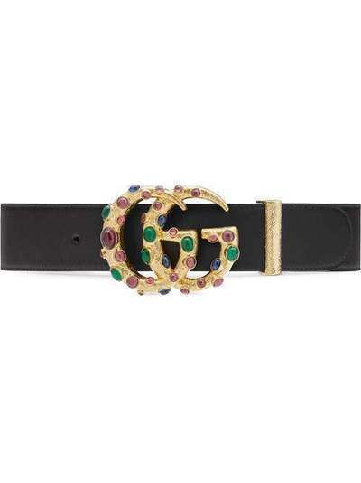 Gucci ремень с декорированной пряжкой-логотипом GG 6006300WAUG