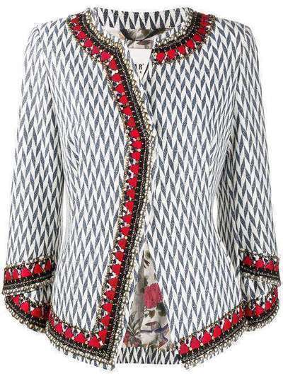 Bazar Deluxe твидовый пиджак с узором в елочку S5633100