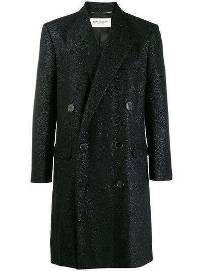 Saint Laurent твидовое пальто с блестками 575730Y033J