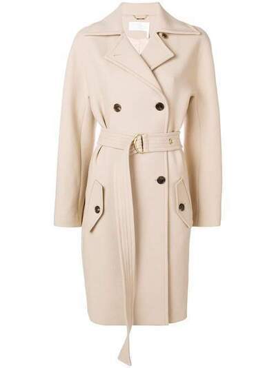 Chloé двубортное пальто с поясом CHC18AMA07074