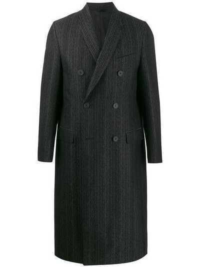Fendi двубортное пальто в полоску FF0284A9B0