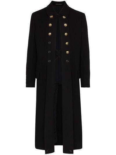 Yohji Yamamoto длинное пальто в стиле милитари HCJ11108