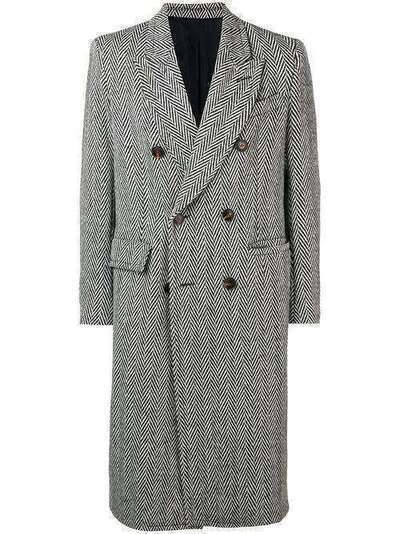 Ami Paris двубортное пальто с накладными карманами H19M110240