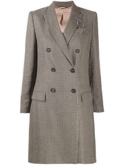 Brunello Cucinelli двубортное пальто в ломаную клетку MD4639517C004