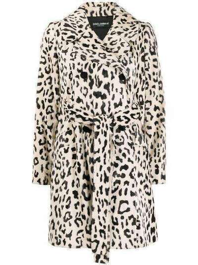 Dolce & Gabbana двубортное пальто с леопардовым принтом F0X93TFSPAH
