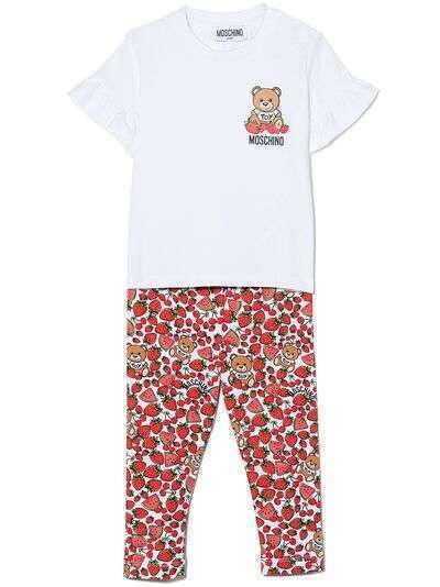 Moschino Kids комплект из футболки и легинсов с принтом Teddy Bear