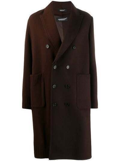Undercover двубортное пальто с контрастной вставкой UCX11041A