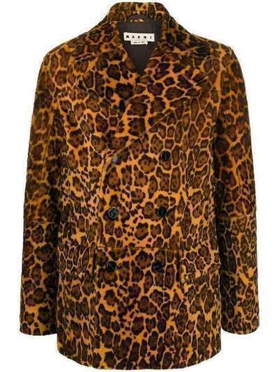 Marni пальто с леопардовым принтом TUMY0004W0SY1413