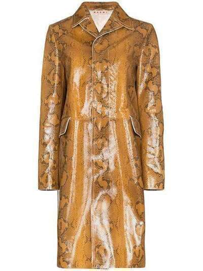 Marni однобортное пальто со змеиным принтом CPMX0070UYLA724