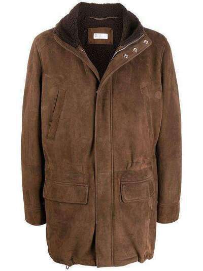 Brunello Cucinelli пальто с капюшоном из овчины MPMSR1736C8052