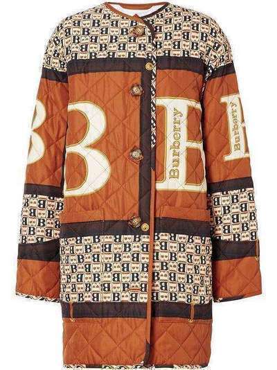 Burberry стеганое пальто с принтом 8023327