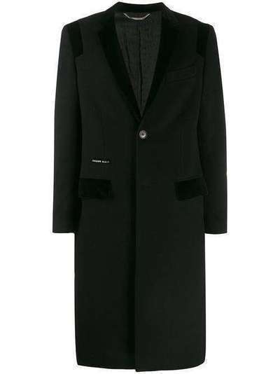 Philipp Plein однобортное пальто с логотипом A19CMRA0299PTE003N