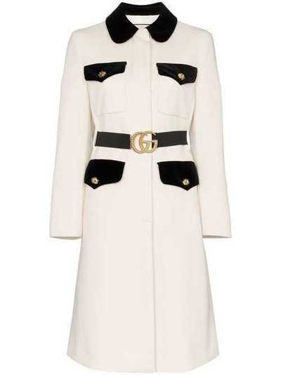 Gucci пальто с поясом и логотипом GG 577443ZHW03