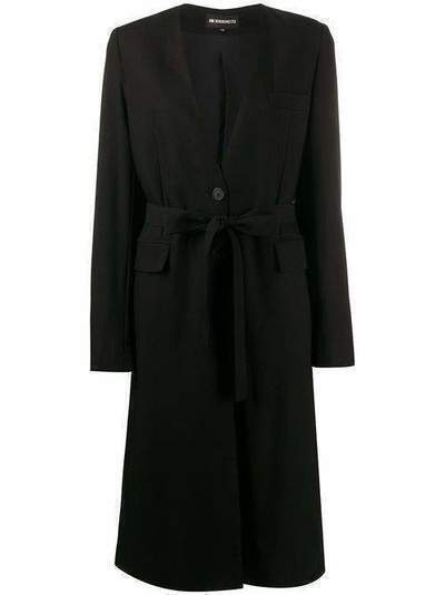 Ann Demeulemeester пальто с завязками и V-образным вырезом 20011106P170