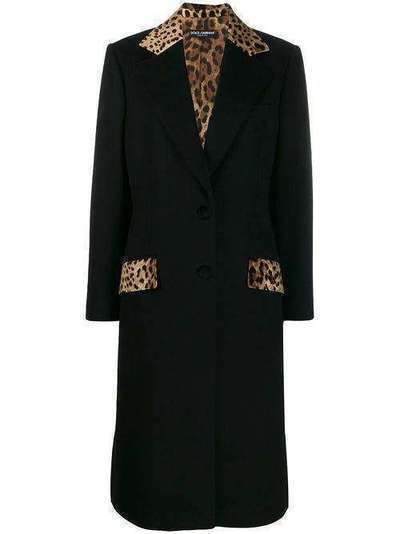 Dolce & Gabbana пальто с леопардовыми вставками F0Y95TFU3A1