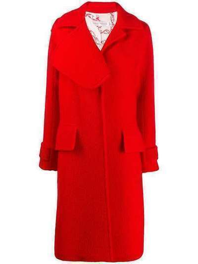 Victoria Beckham фактурное пальто с асимметричными лацканами 1419WCT000224G