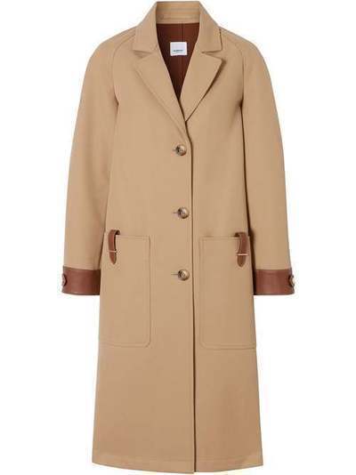 Burberry пальто с контрастной окантовкой 8020296