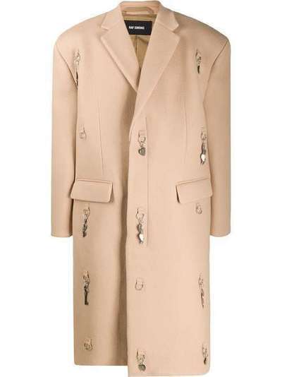 Raf Simons двубортное пальто с металлическим декором 192672B1