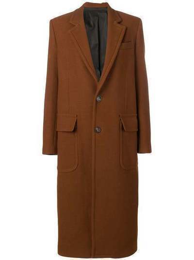 AMI длинное пальто на пуговицах с накладными карманами H19FM002224