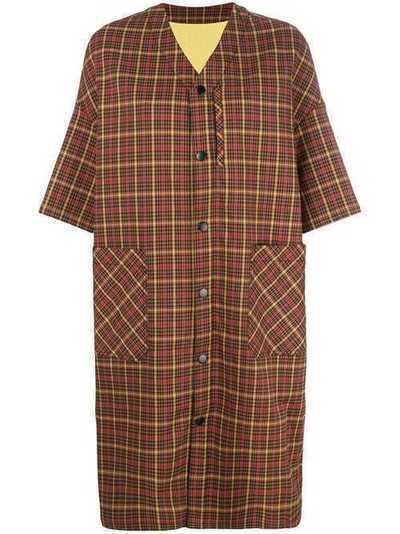 Neul checked short sleeved coat NJA06002A