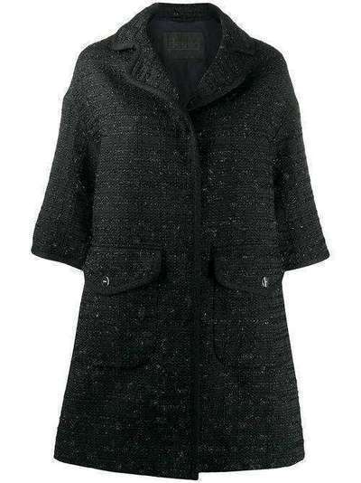 Herno твидовое пальто с укороченными рукавами CA0358D12335J