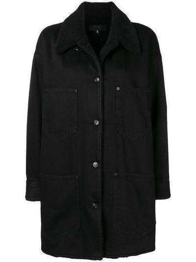 MM6 Maison Margiela shearling collar denim coat S52AM0078S30531