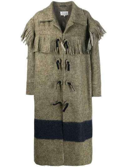Maison Margiela пальто с бахромой и вставками S51AA0226S52384