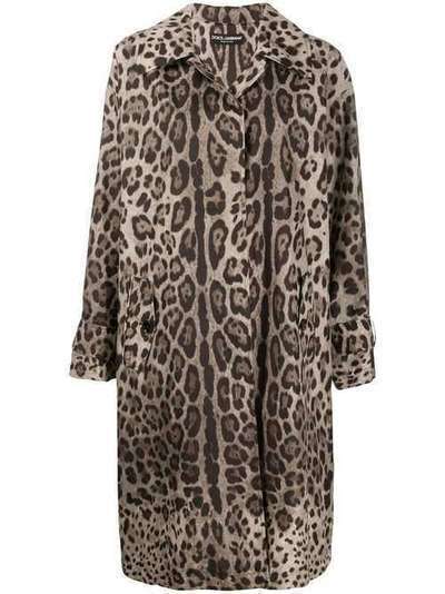 Dolce & Gabbana леопардовое пальто F0X33THSMW8