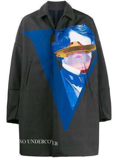 Undercover пальто оверсайз с принтом UFO UCX43102