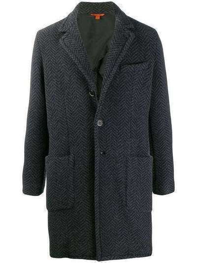 Barena однобортное пальто с узором в елочку CSU2458