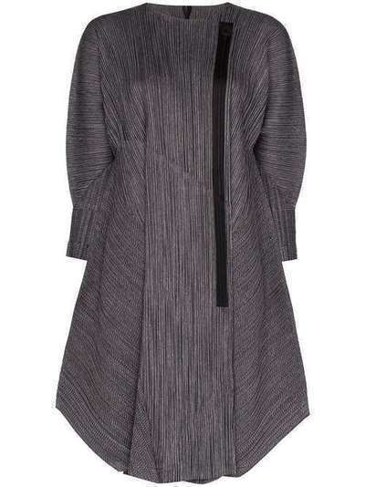 Pleats Please Issey Miyake плиссированное пальто в тонкую полоску PP06JA643