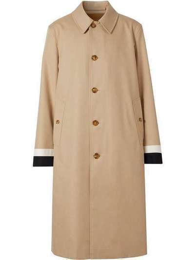 Burberry пальто с полосатыми манжетами 8029746