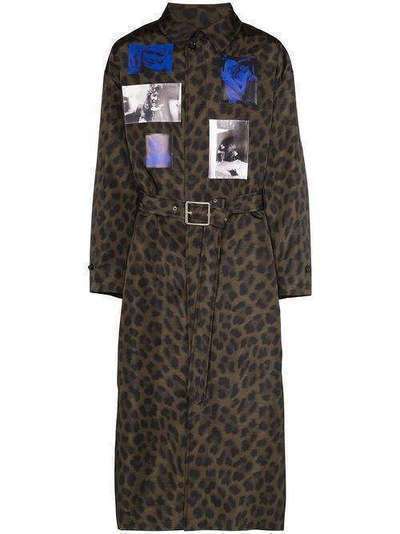 Raf Simons леопардовое пальто с фотопринтом 192626