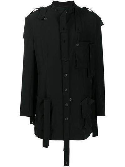 Yohji Yamamoto пальто с ремешками HNJ514041
