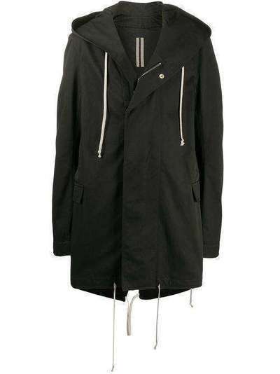 Rick Owens DRKSHDW пальто с капюшоном и графичным принтом DU20S5968CTEP1