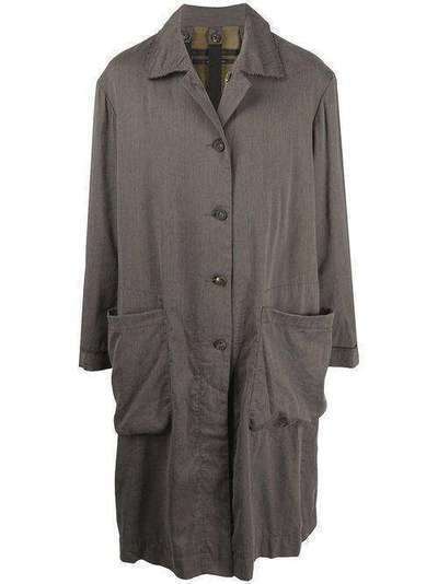 Ziggy Chen однобортное пальто оверсайз с карманами OM2011102