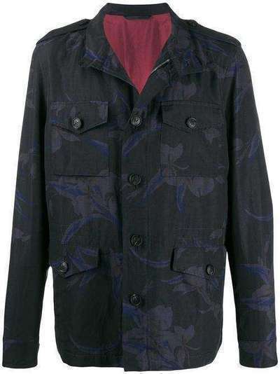 Etro пальто с потайной молнией и цветочным принтом 1S1614116