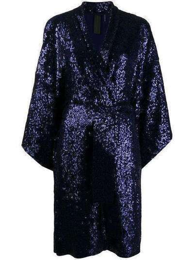 Norma Kamali пальто-кимоно с пайетками ST1204SQ036OVERLAPPINGSEQUIN