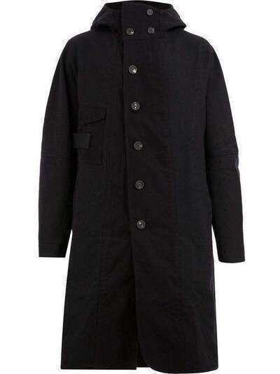 Ziggy Chen однобортное пальто с капюшоном OM1831116X