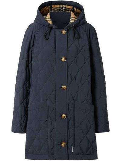 Burberry стеганое пальто с капюшоном 8021187