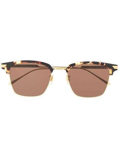 Bottega Veneta Eyewear солнцезащитные очки в квадратной оправе 608446V2331