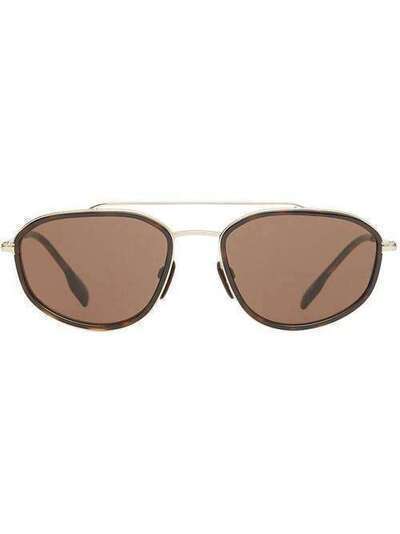 Burberry Eyewear солнцезащитные очки Navigator в геометричной оправе 4080510
